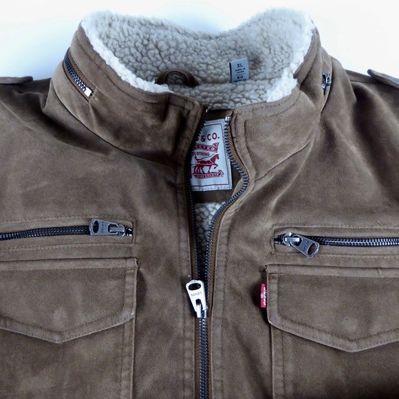 Levi’s Aviator Sherpa Lined Faux Suede Leather NWT - Picture 4 of 9